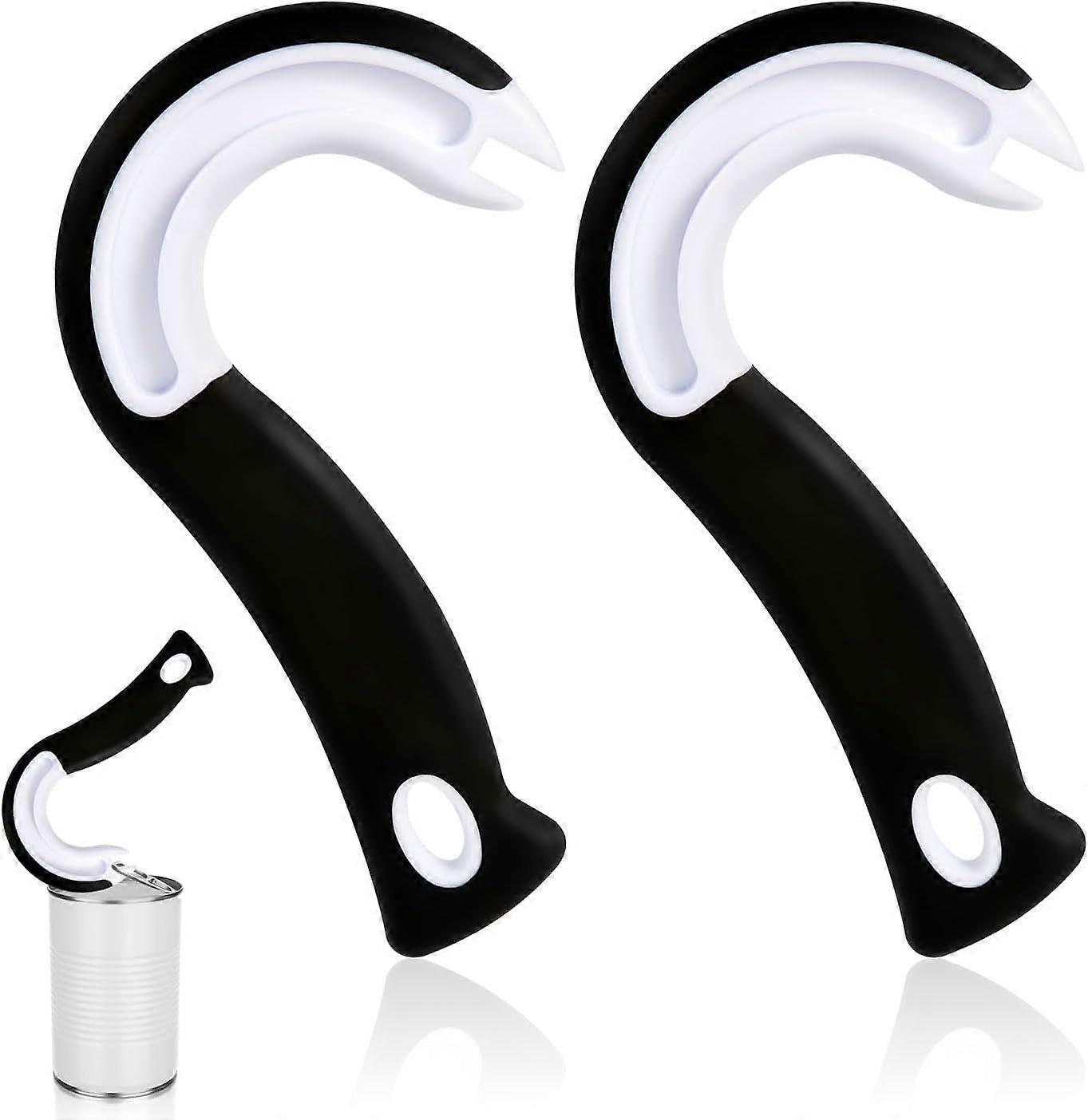 2pcs Easy Open Pull Tab Can Opener, Ring Pull Can Opener Aid J Shaped Pop Top Jar Opener Tab Puller for Cans Tabs Open Tools