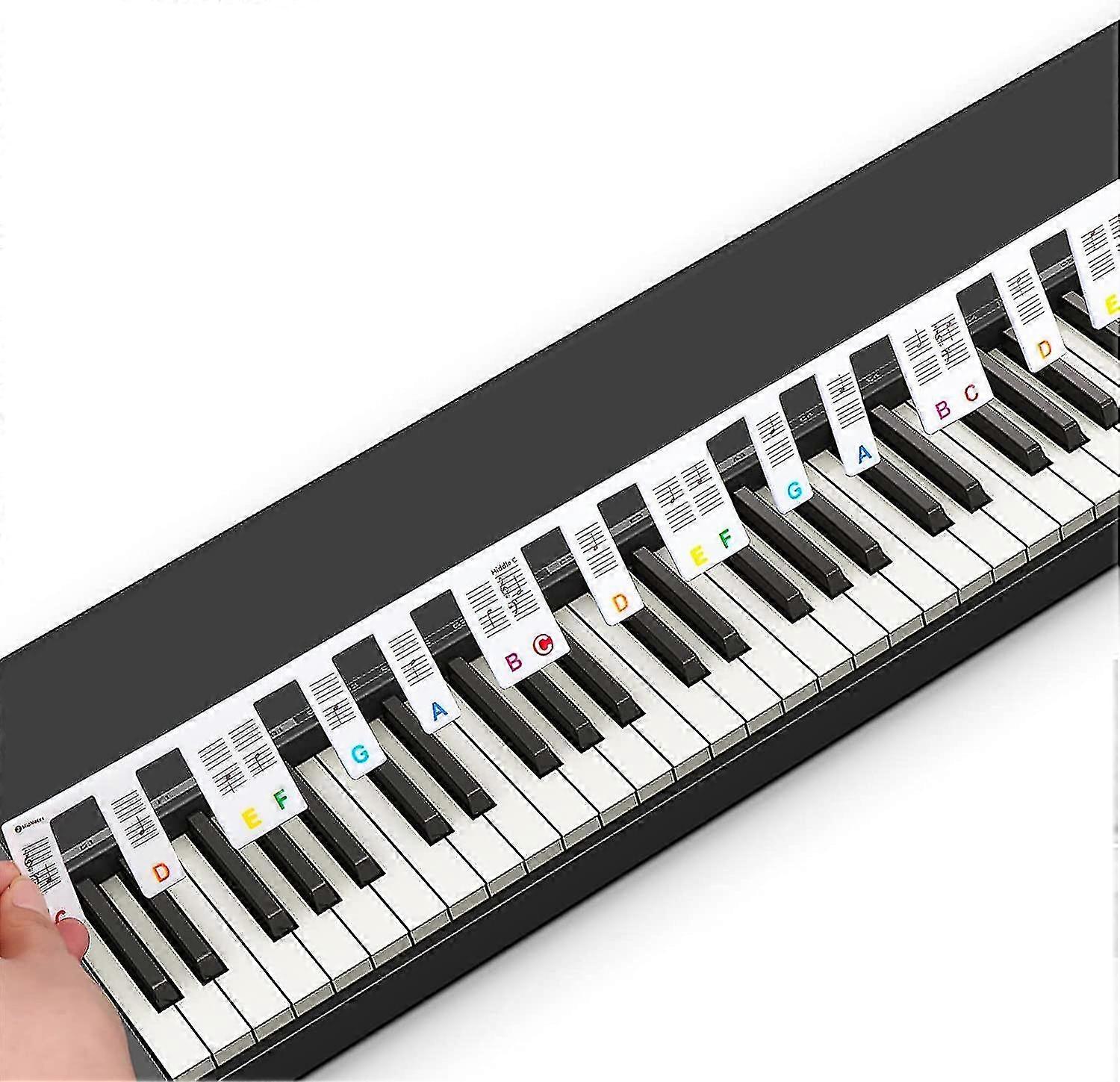 61 키 실리콘 피아노 키보드 스티커, 키보드 용 이동식 피아노 스티커
