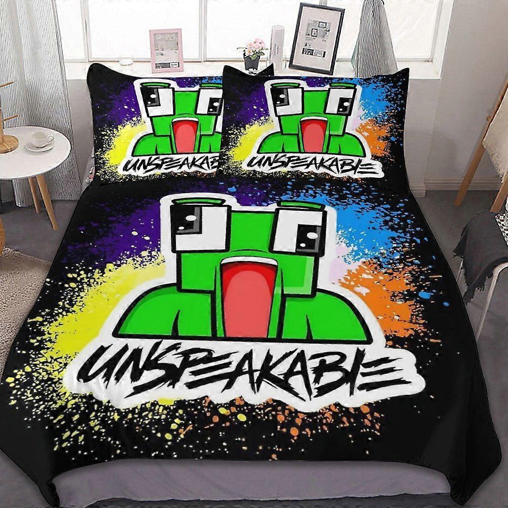 Conjunto de Cama de 3 Peças Indescritível 606v Quente e Confortável Conjunto de Capa de Edredom com 1 Capa de Edredom e 2 Fronhas para Meninos Meninas Crianças Adulto