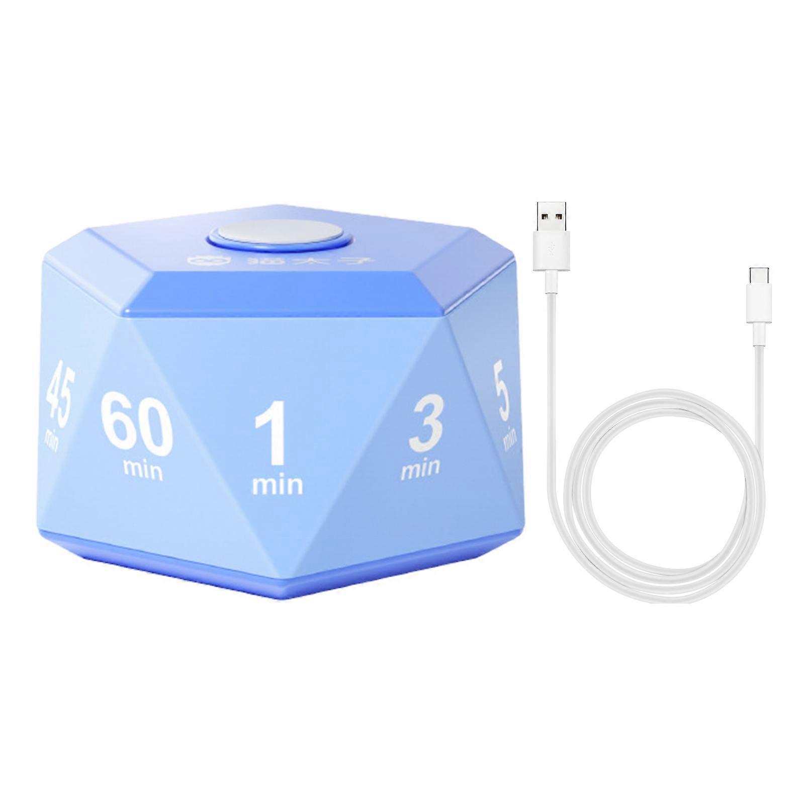 Rotating Timer 3-Color Lights Vibrate/Ring/Silent Modes Portable 1/3/5/10/15/20/25/30/45/60 Min Settings Study Relaxation Cooking Clock Timer