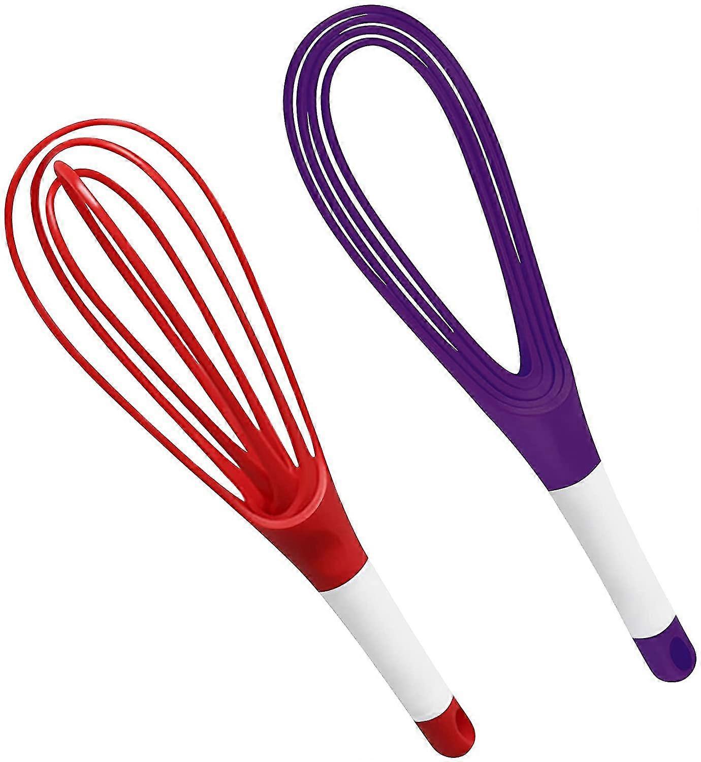 Silicone Whisk, 2-in-1 Whisk Silicone Balloon Whisk For Blending Whisking Beating Frothing