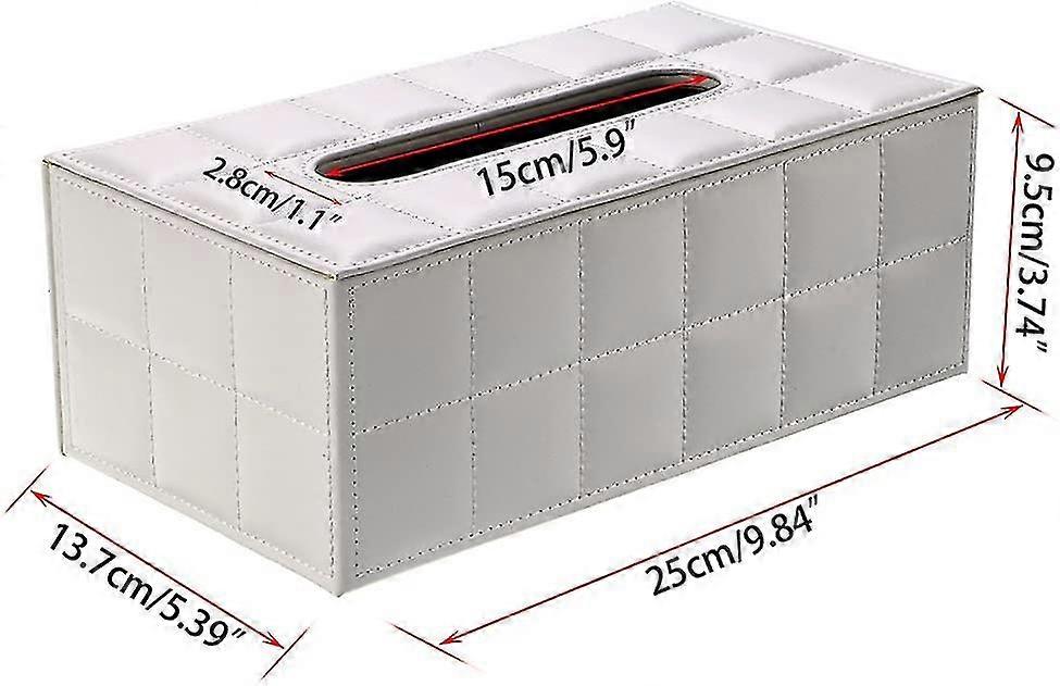 Rectangular Tissue Box/dispenser, In Pu Leather, Sober And Practical