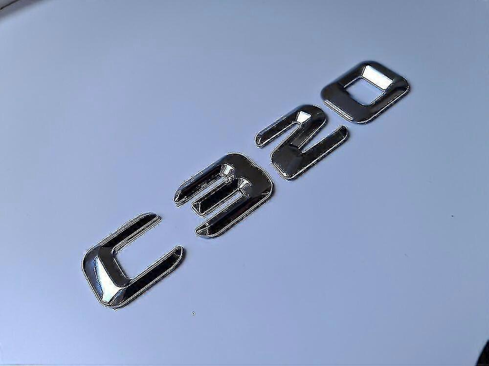 C320 Silver / Chrome Flat Letter Number Rear Boot Badge Emblem C Class Mercedes