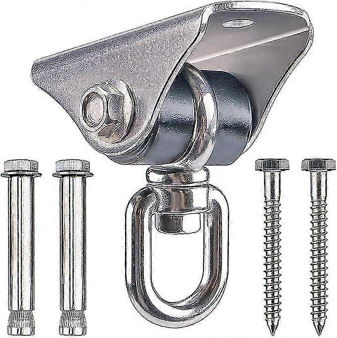 Ensemble de 2 suspensions pivotantes permanentes antirouille 304 robustes en acier inoxydable 450 kg de capacité, crochet oscillant silencieux 360 rotation avec 4 vis de décalage, Yoga Hammoc