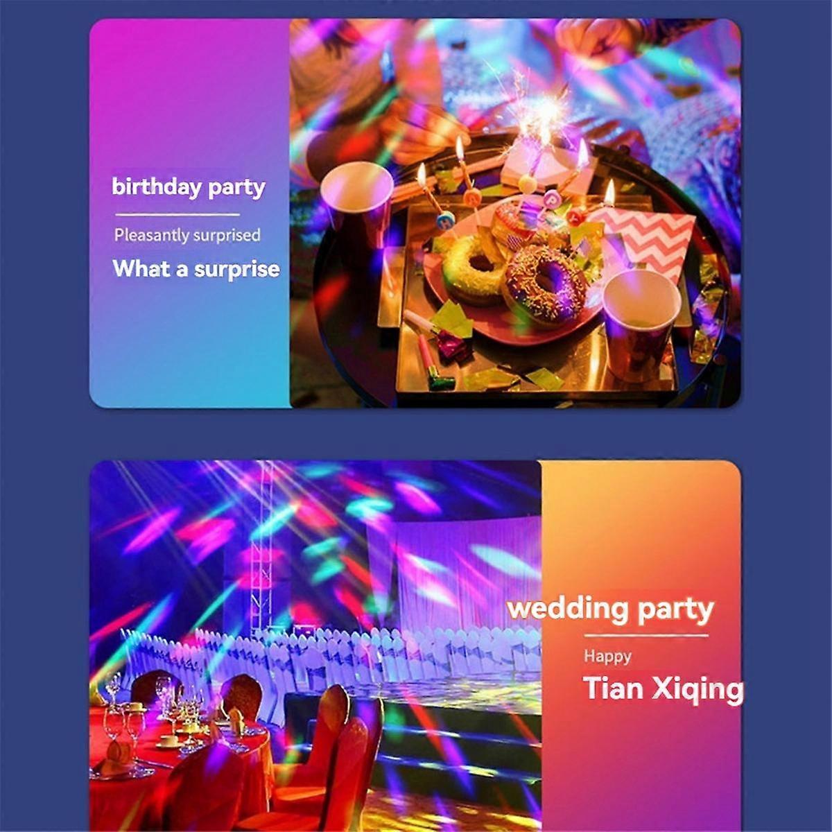 6Pcs Colorful Rotating Magic Ball Lamp RGB LED Without Sockets Lights Disco Ball for Dance Parties