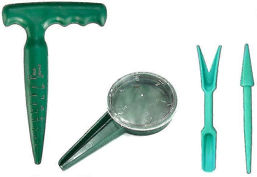 Set Of 4 - Mini Garden Hand Planting Tool Sets Pistol Grip Planter, Dial Seed