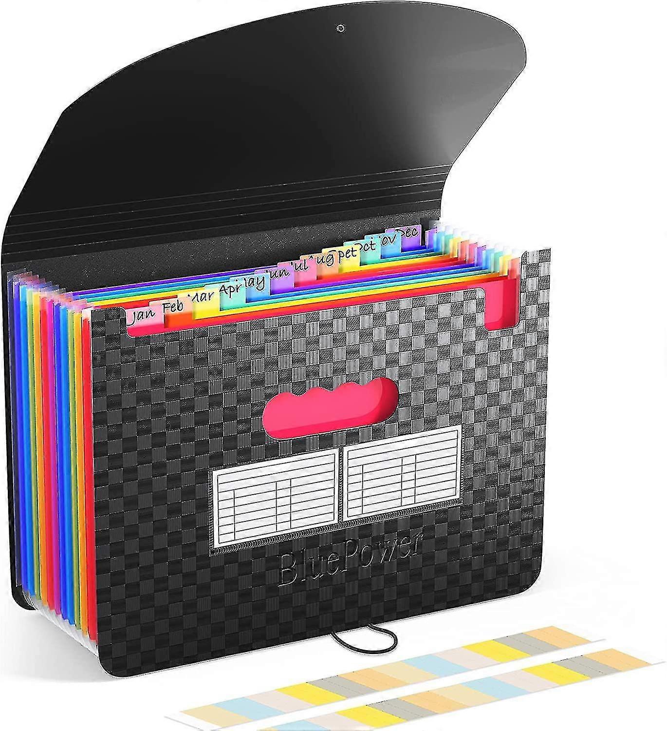 File Organizer 13 Pockets - Expanding File Folder Expandable Cover,portable Filing Box,desktop Accordion Folders,plastic Colored Paper Document Paperw