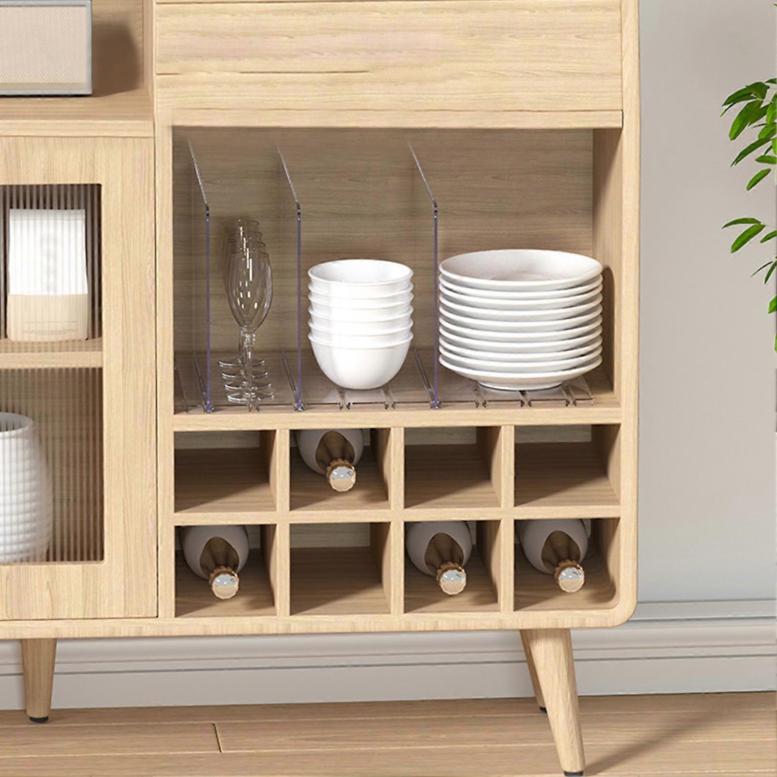Clear Shelf Divider 2/3/4 Grids Save Space Easy to Install Clear ...