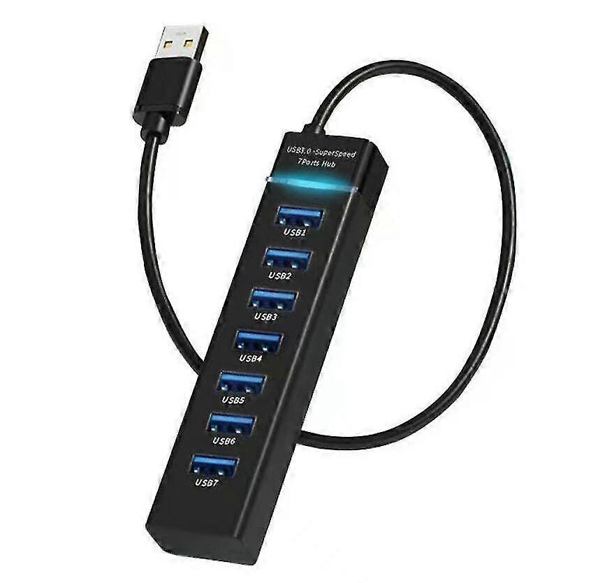 7 Ports Hub Usb 3.0 High Speed Multiple Adapter Extension Cable Pc Laptop