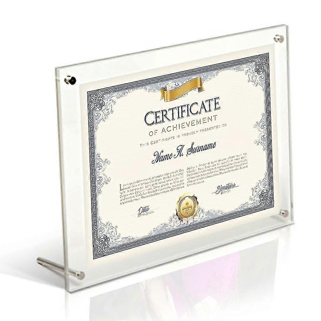 A4 Acrylic Photo Frame Display Stand Transparent Storage Bracket Shelf