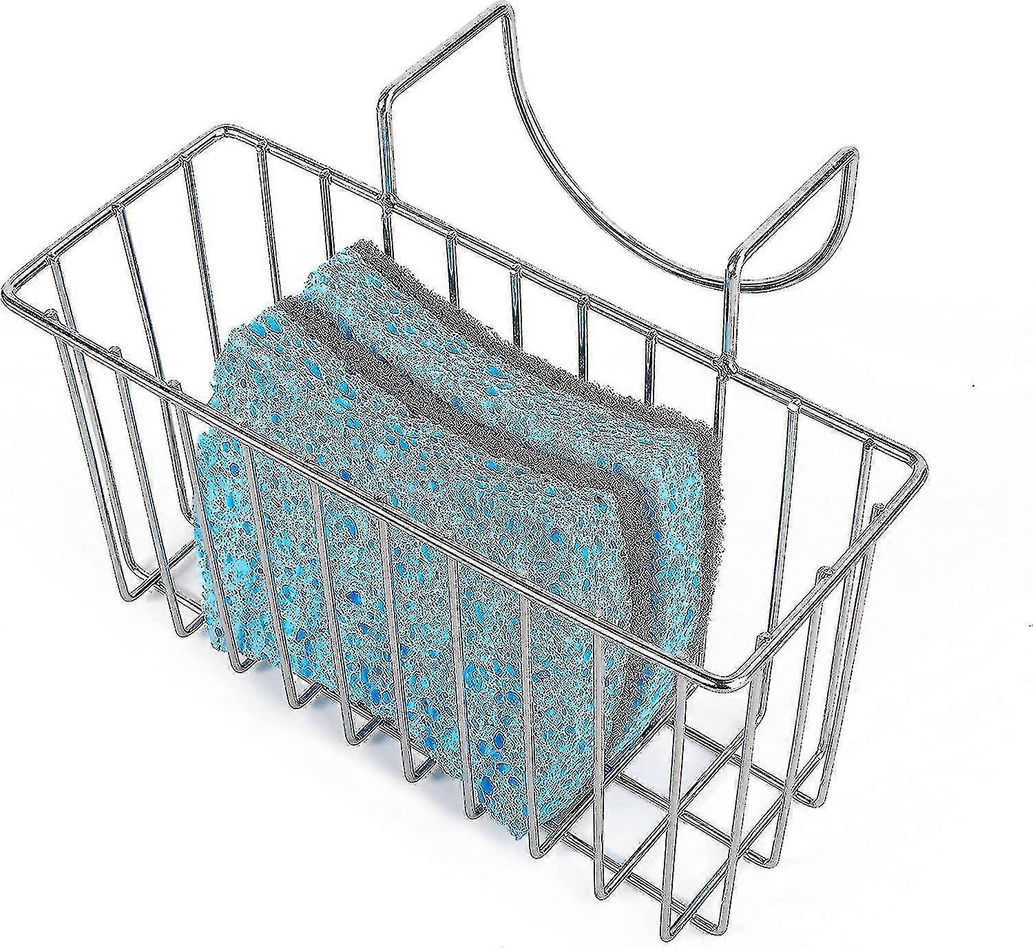 Kitchen Sponge Holder,sink Basket Sink Caddydrainer Rack Silver