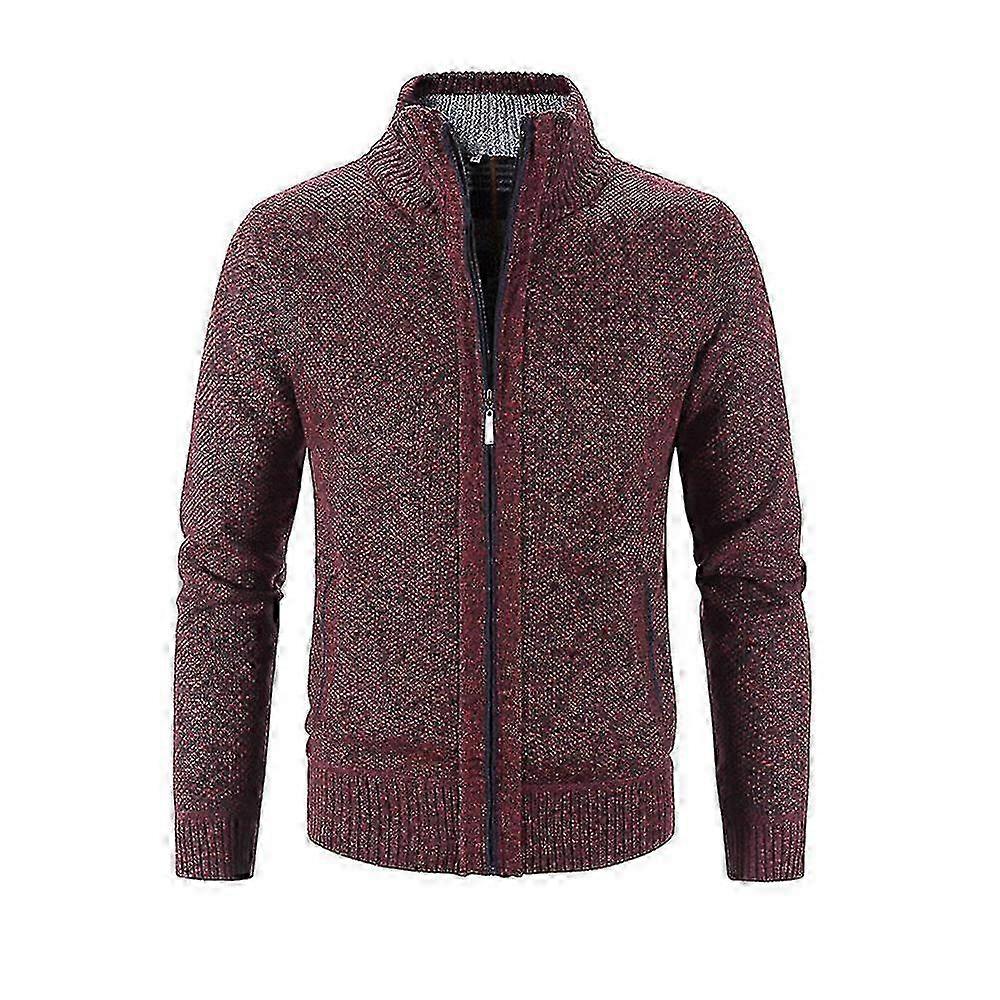 Herren Winter Warm Langarm Solid Zip Strickjacke Casual Pullover Top Coats
