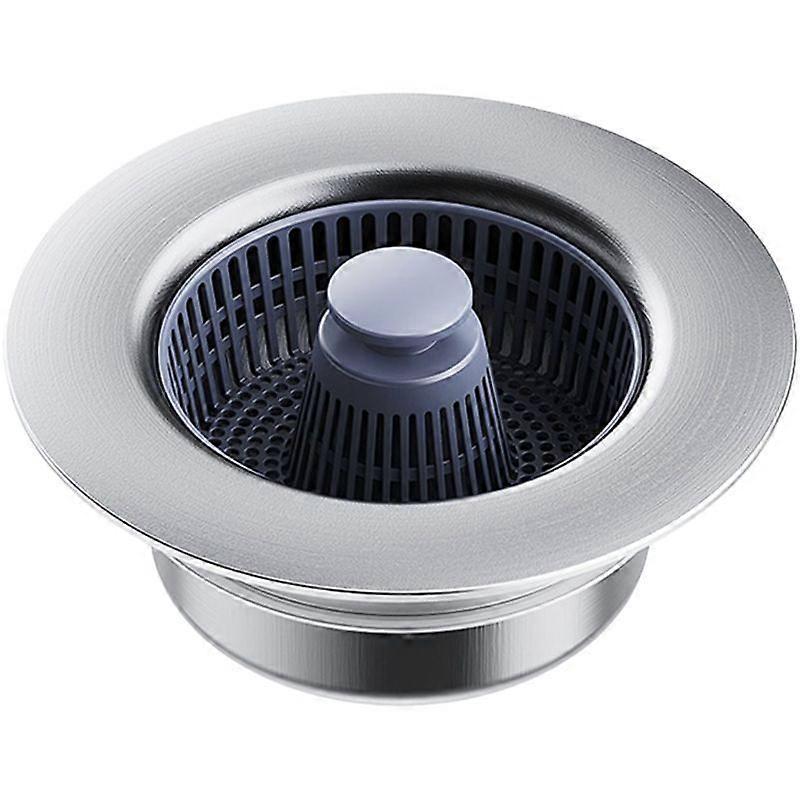 Kitchen stainless steel sink spring core drainer dish basin water plug filter