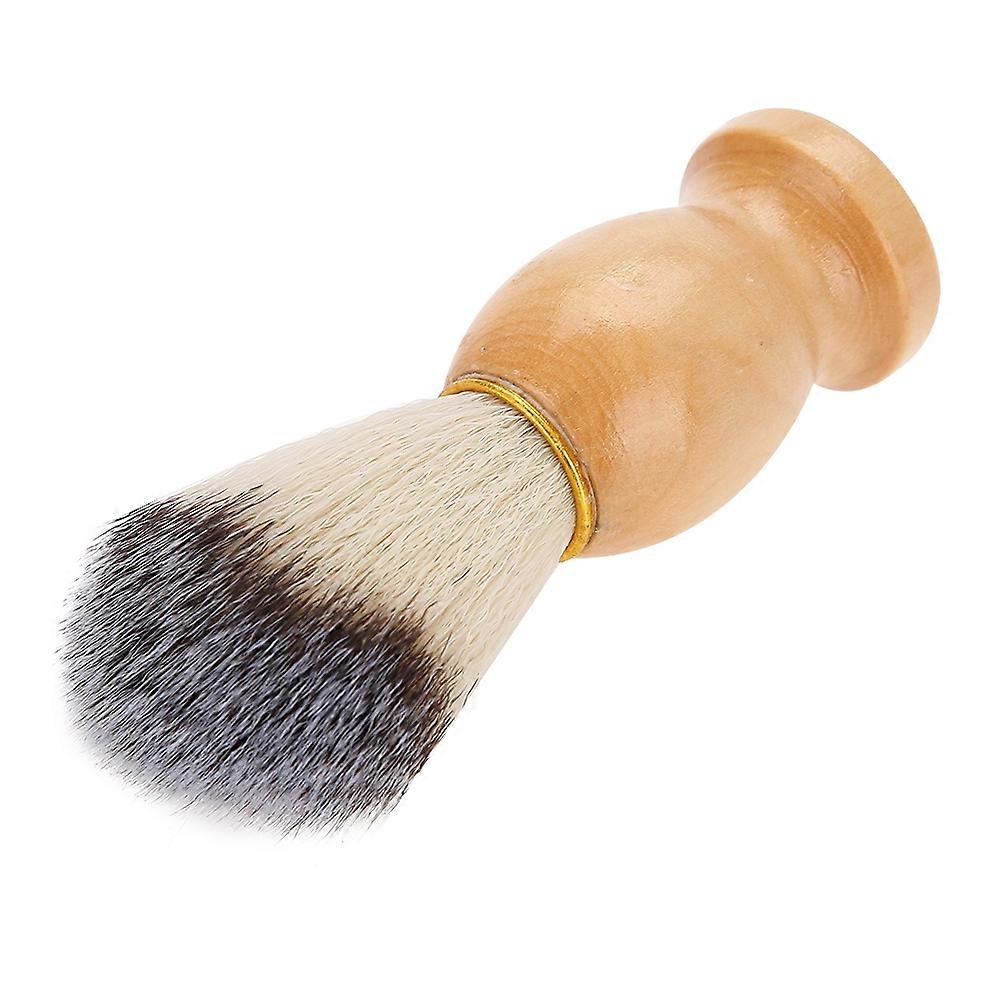 Portable Men Soft Synthetic Hair Wood Handle Beard Shaving Brush Barber Salon Tool
