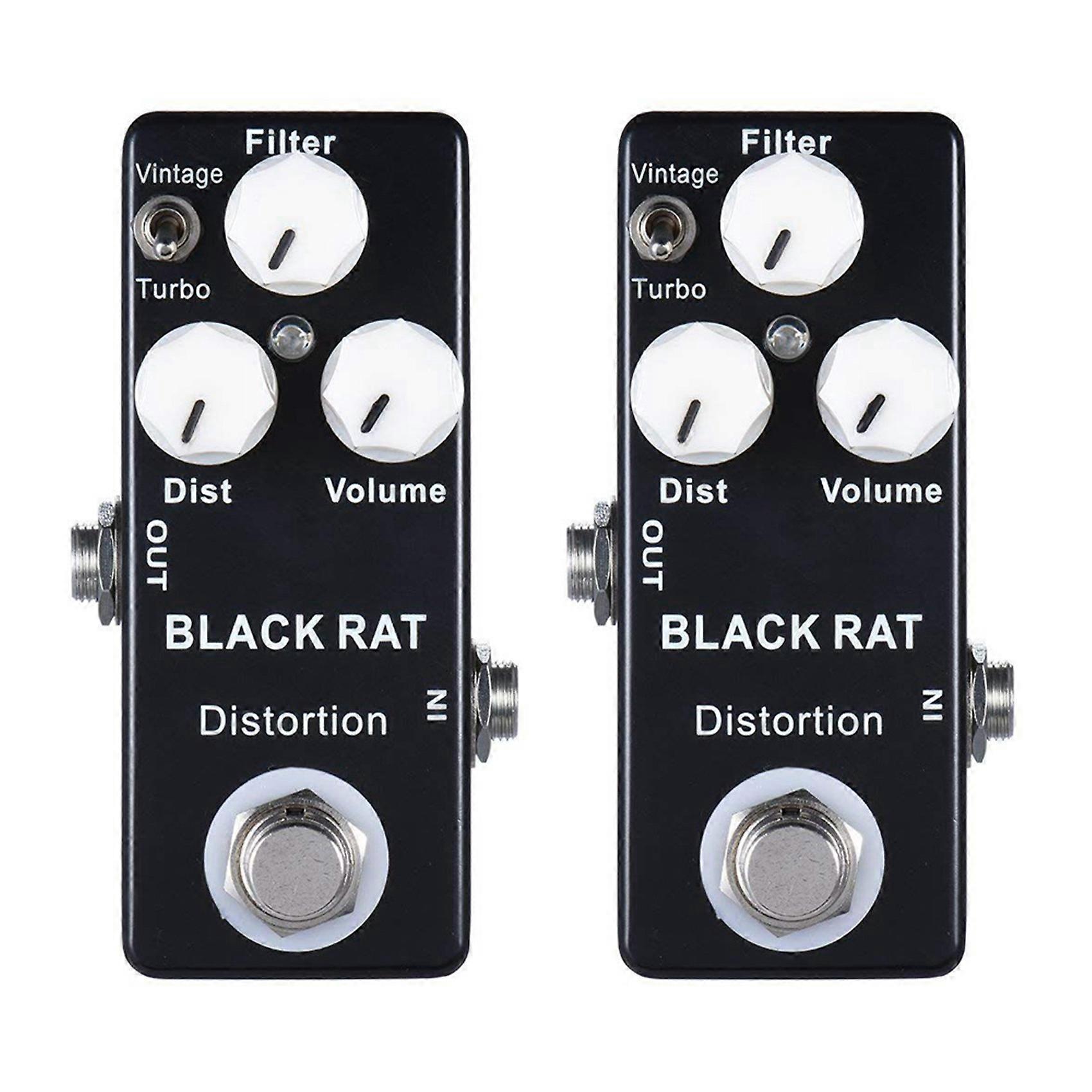 2X Black RAT Distortion Mini Guitar Effect Pedal