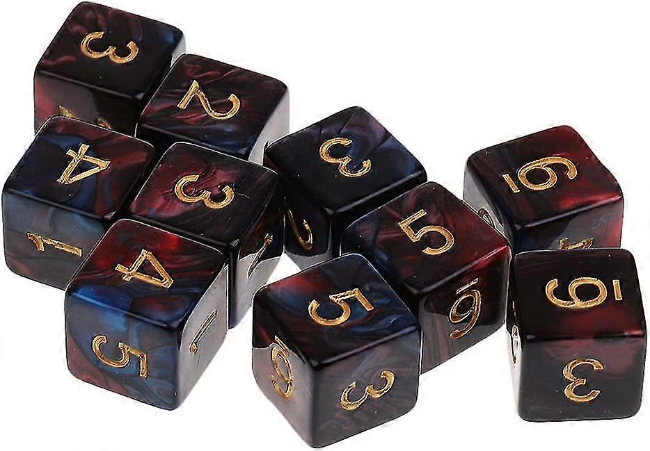 10 Pieces 6 Sided D6 Polyhedral For And Party Table Games