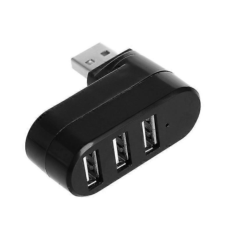 3 Port Usb 2.0 Rotate Splitter Adapter Compatible With Win 7/ Mac Os 10.4.5/ Linux 2.4.1 Blk1pcsblack