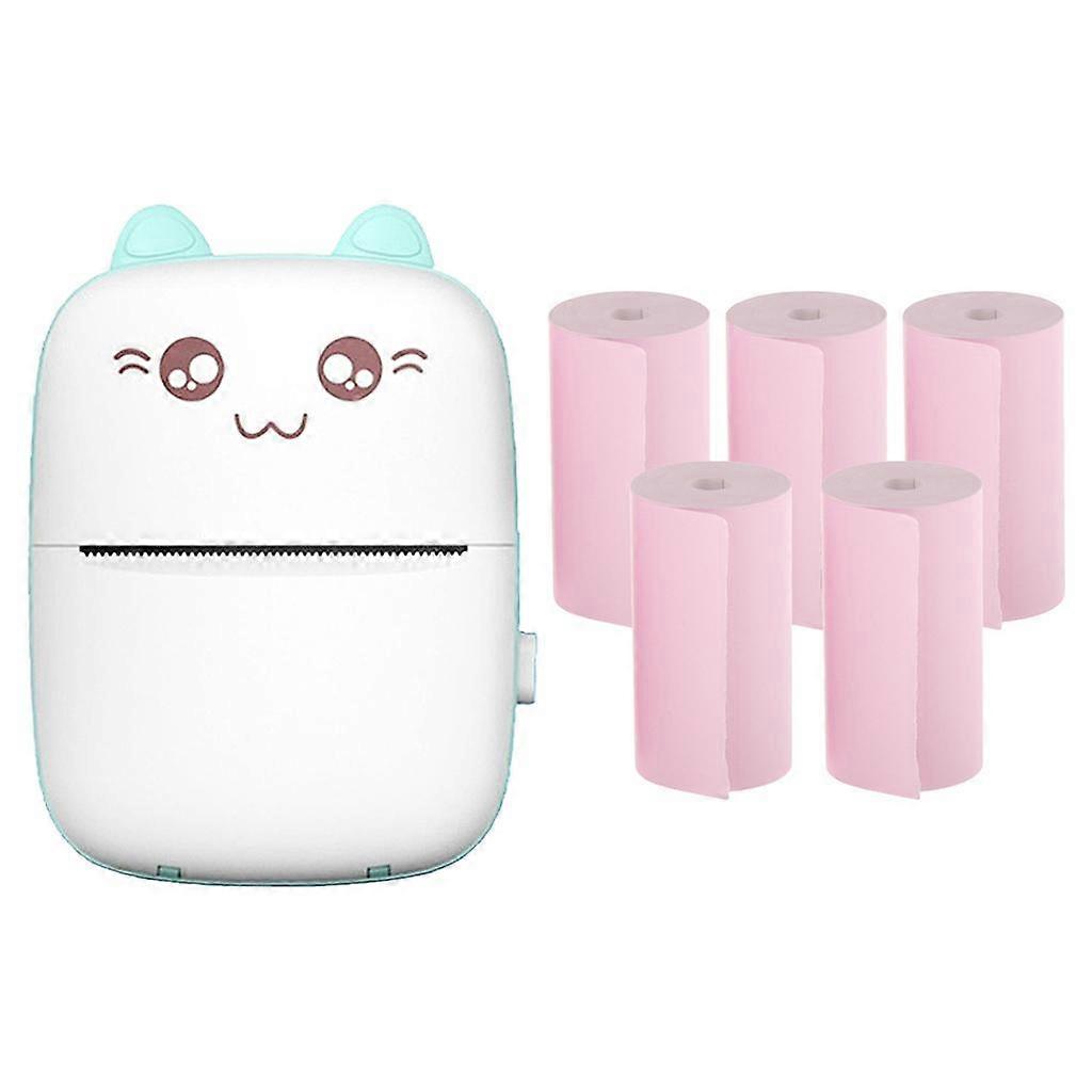 6pcs Printing Paper Roll Thermal Printer Portable 57x30mm +Thermal Printer