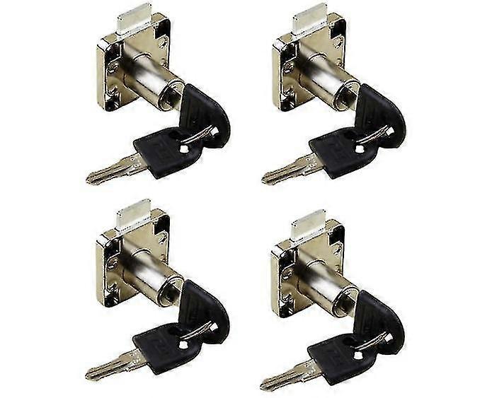 4 Pack Furniture Lock Zinc Alloy Cam Security Lock Keyed Alike Cylinder Cupboard Drawer Lock With 8 Keys For Door - MXBC
