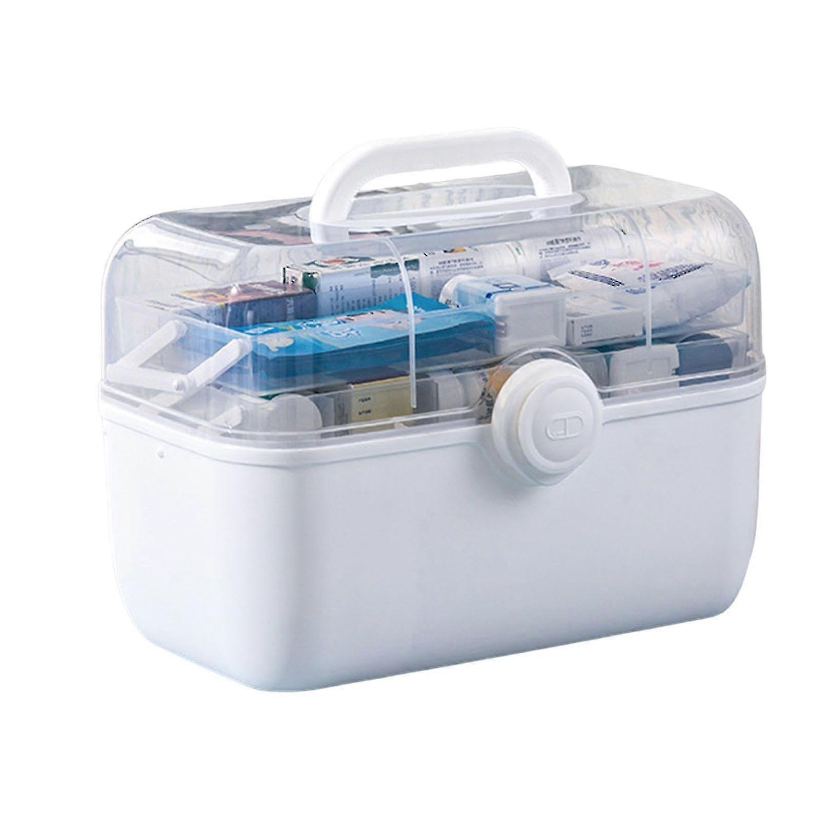 3-layers Medicine Box For Home Portable Large Capacity First Aid Box With Handle
