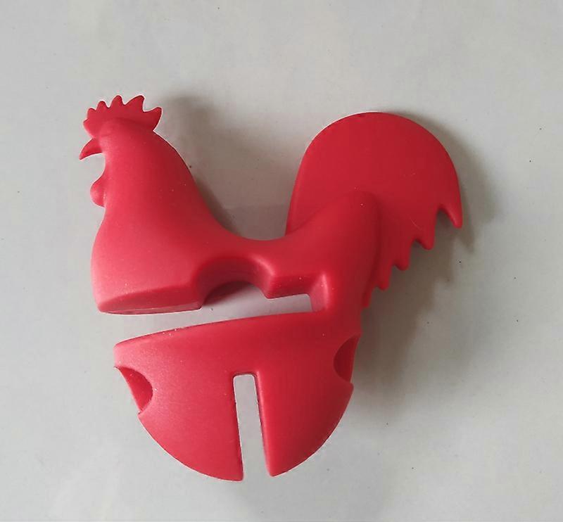 Red Pot Side Clips Kitchen Silicone Pot Clip Lid Holders Pan Silicone Tool Rooster Shape Lid Holder for Resturant Pot Side Clips Fixed Clip Home Kitch