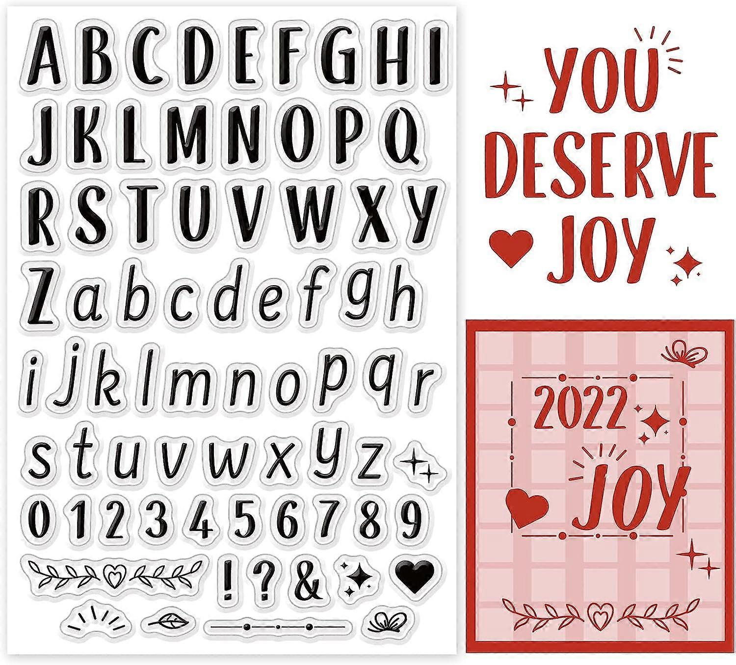 1sheet Letter Clear Stamps Alphabets A-Z Transparent Stamps Number Silicone Stamp Rubber Stamp