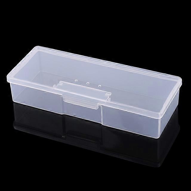 Plastic Transparent Nail Manicure Tools Storage Box(Clear)