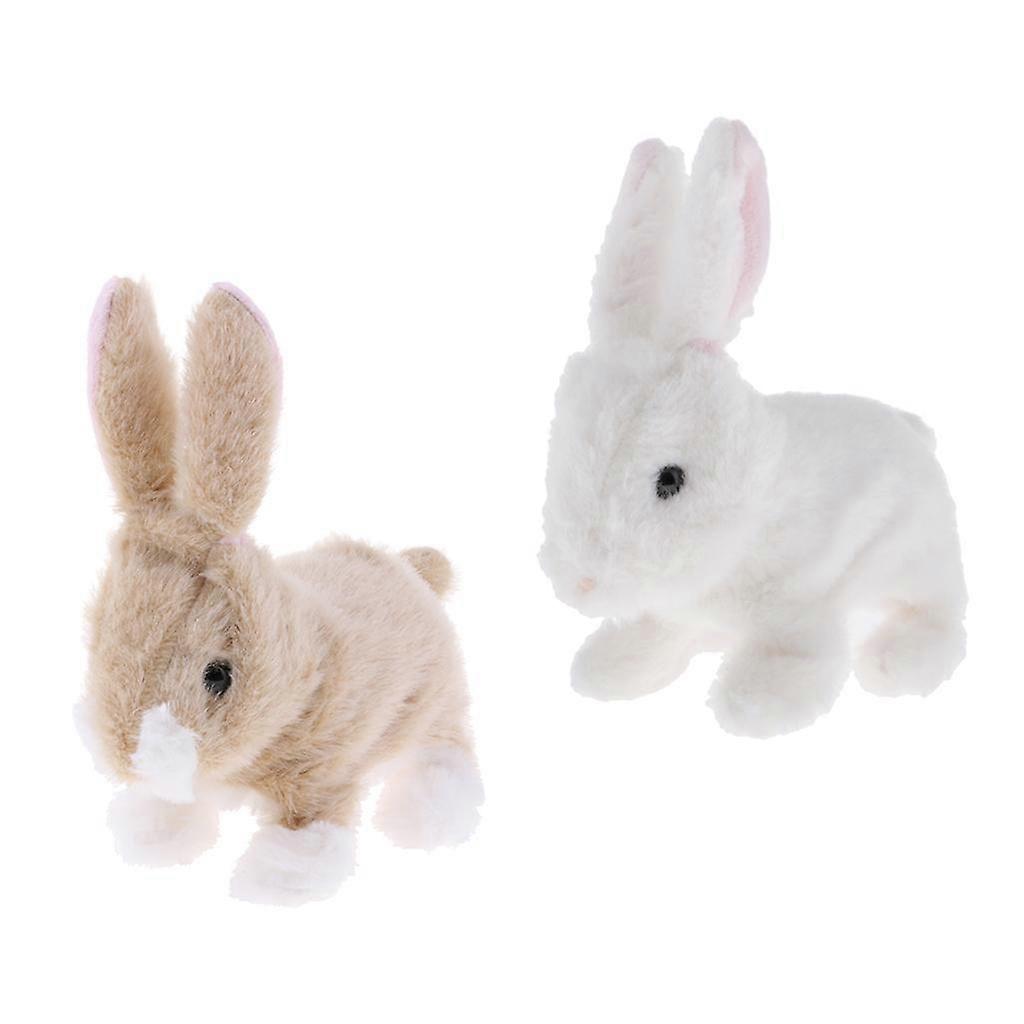 2 Pieces Electronic Plush Robot Rabbit Soft Interactive Pet Animal Developmental Toy for Kids