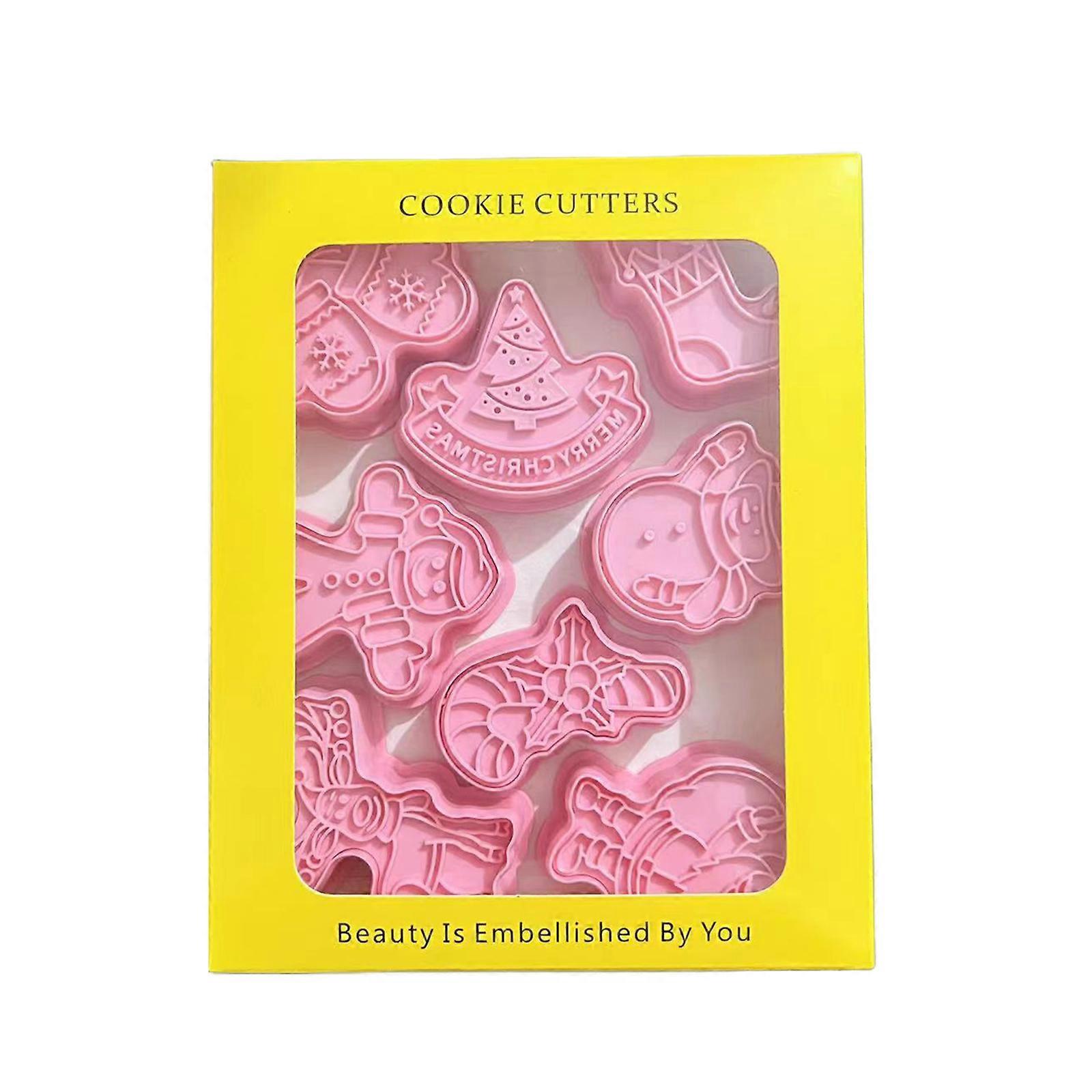 8 Pcs/Set DIY Cartoon Biscuit Mould Cookie Cutter 3D Biscuits Mold Plastic