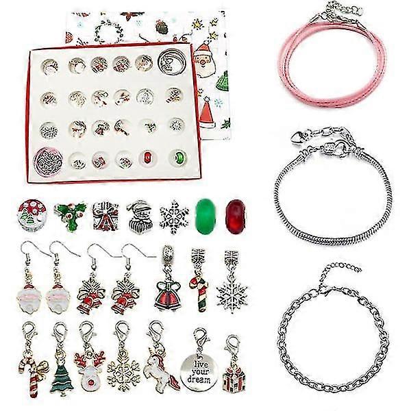 24 Tage Weihnachten Countdown Überraschung Blind Box, DIY Armband Überraschung Geschenkbox Geschenk Geschenk