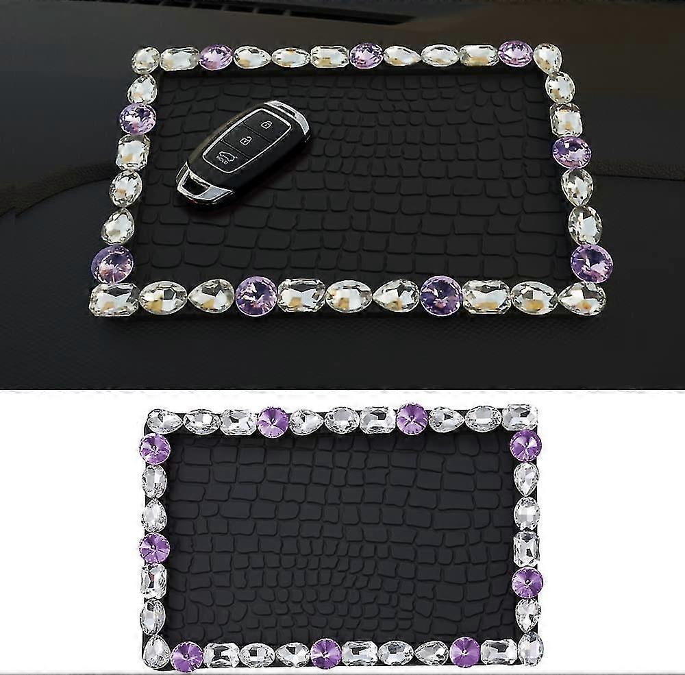 Bling Non Slip Pad For Bil Dashboard, Universal Non Slip Mat For telefoner Solbriller Keys Elektroniske enheter Lilla