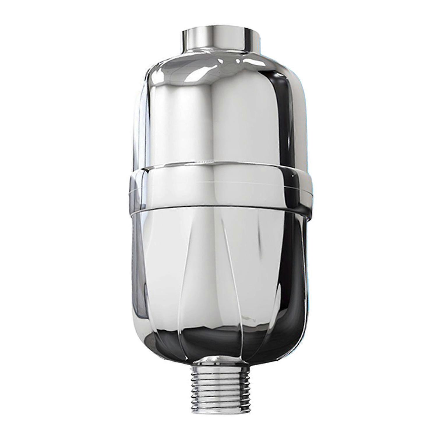 Replaceable Shower Filter, Long Universal High Power Shower Filter for Hot Cold Improves Hygiene with Teflon Strip - Silver