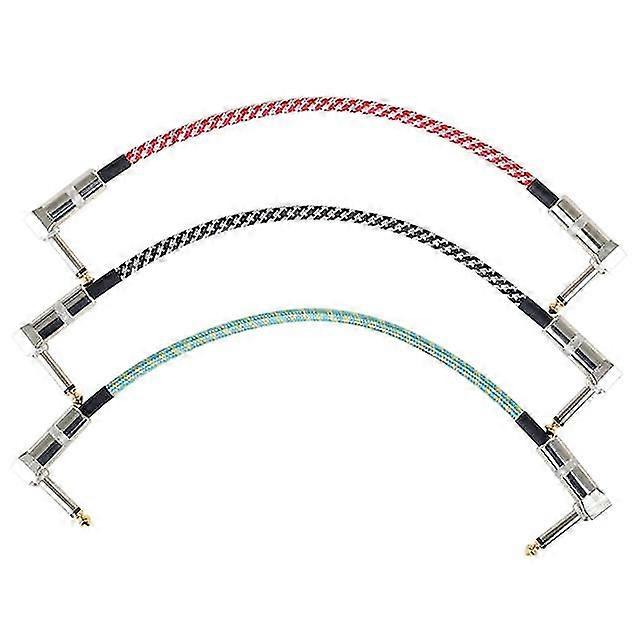 3Pack guitar patch pedal cable 6.5 right angle braided cable for instrument jumper cables