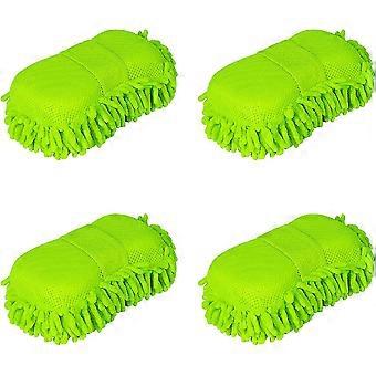 4 Pack Car Wash Mitt, Microfiber Spons reinigingswant voor glazenwasser