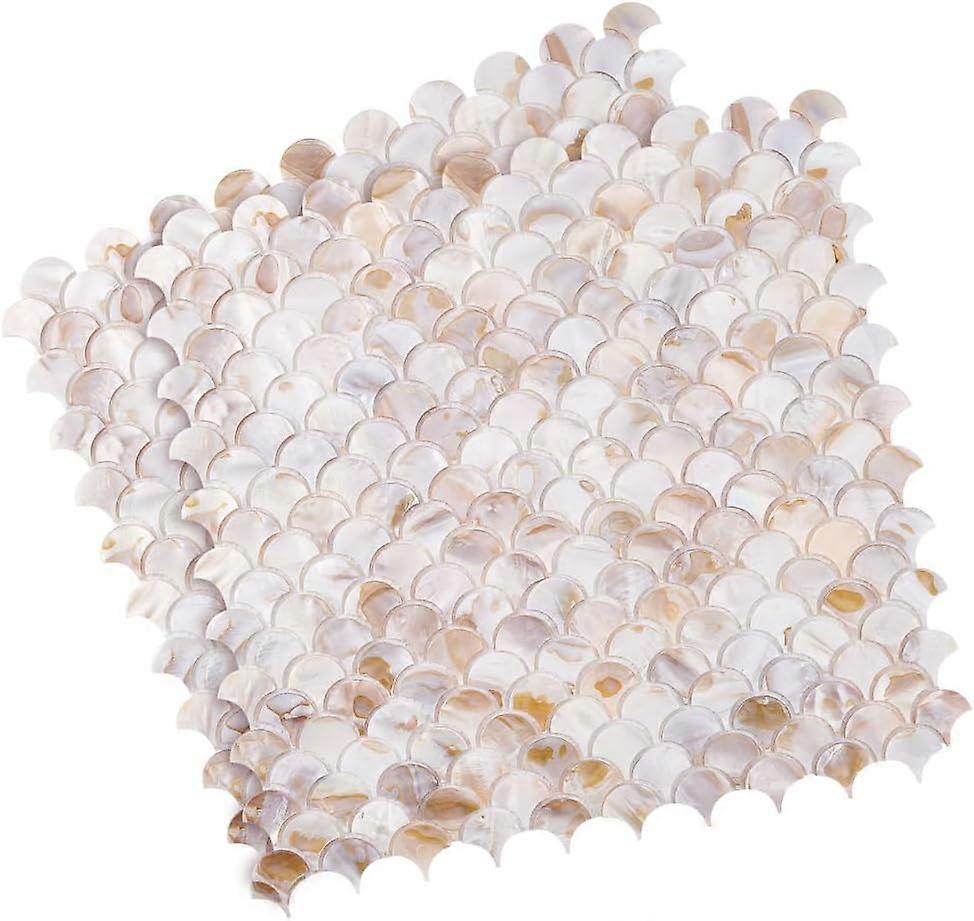 2Pcs Shell Cabochons Sheets Fish Scale Mosaic Pieces Mosaic Tiles for Arts DIY Crafts PeachPuff 315x310x2mm