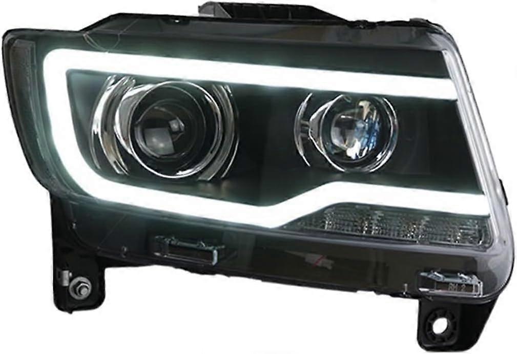Compatible for Compass 2011-2016 LED Crystal Head Light Fog Lamp Turn Signal Light Low and High Beam Lens (Color : No Bulb)