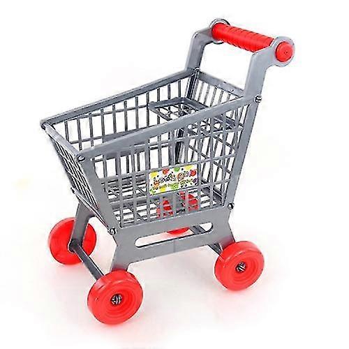 kreativ mini simulering supermarked indkøbsvogn børns rollespil legetøj (grå)-MXBC