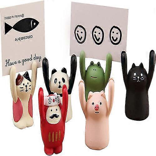 Animal Cartoon Photo Clip Notes Messages Folder Note Holder Card 6pcs