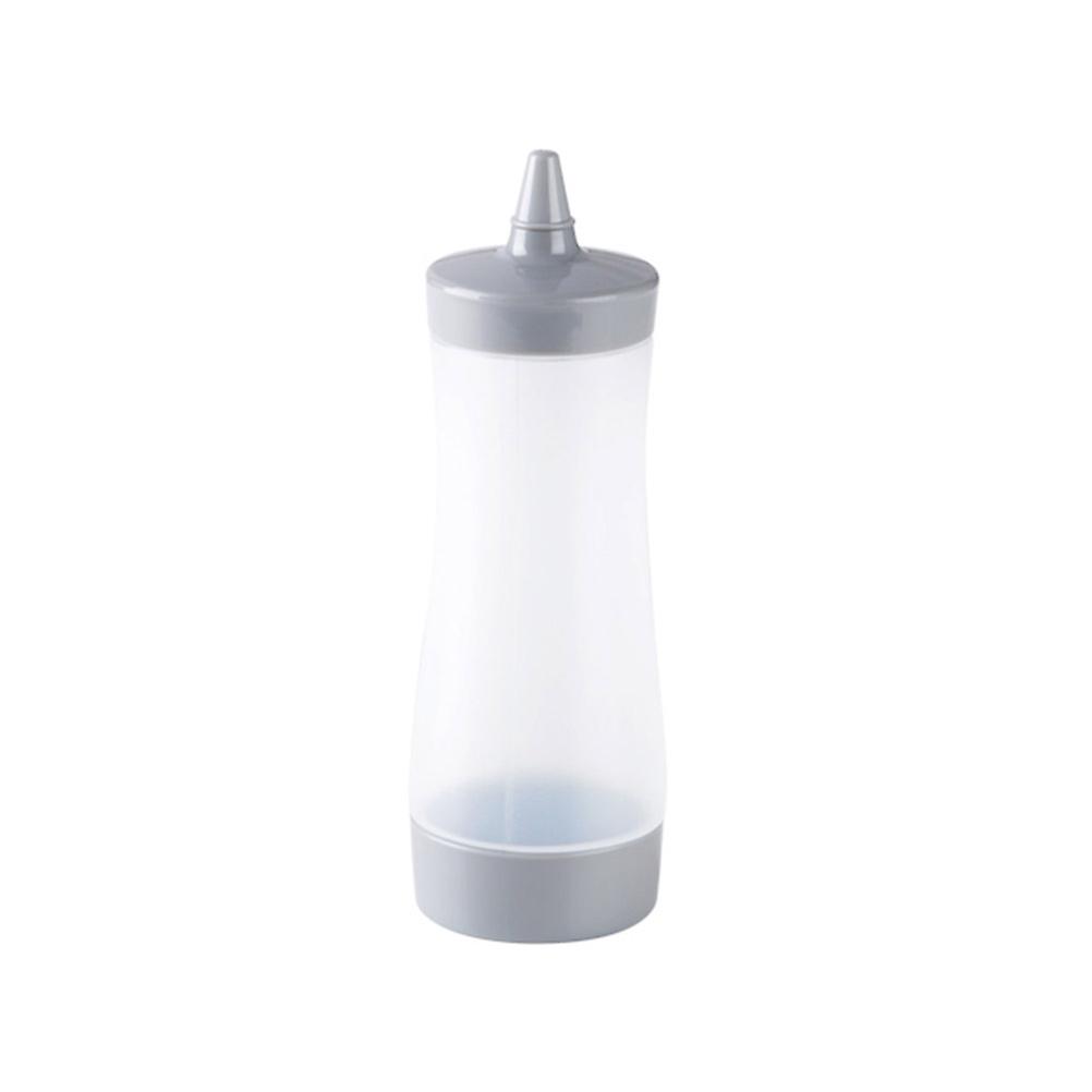 Plastic Squeeze Bottle Reusable Condiment Dispenser Salad Sauce Jam Ketchup Container for Luncheon Kitchen Picnics (Grey)