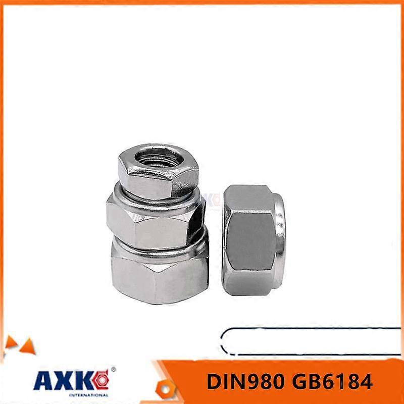 1/5pc M3-M16 304 Stainless Steel Prevailing Torque Type All Metal Insert Hexagon Lock Nut Hex Self  Locknut DIN980 GB6184
