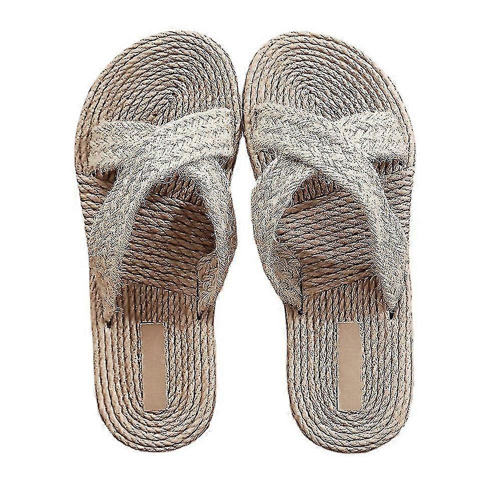 1 par imitation halm tofflor Nice Chic Safe Fine Women Beach Shoes Seaside Flat Tofflor Seaside Tofflor Beach Tofflor