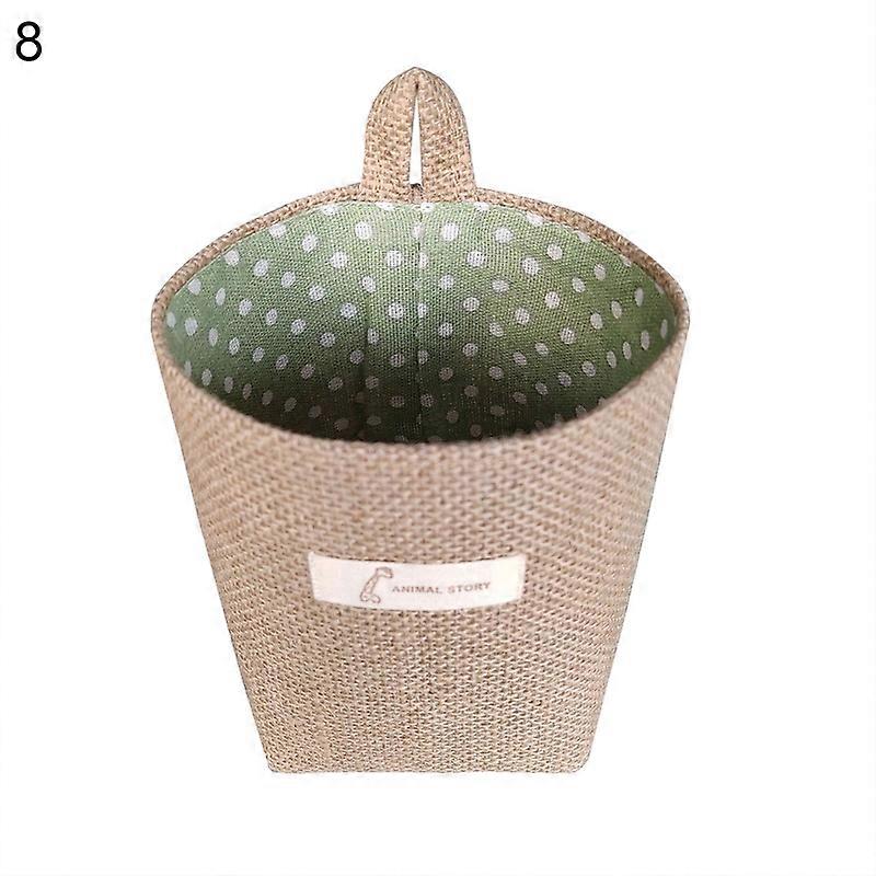 Storage Basket Creative Large Capacity Jute Practical Multifunctional Wall Hanging Desktop Basket Bin for Dormitory JIKAIX