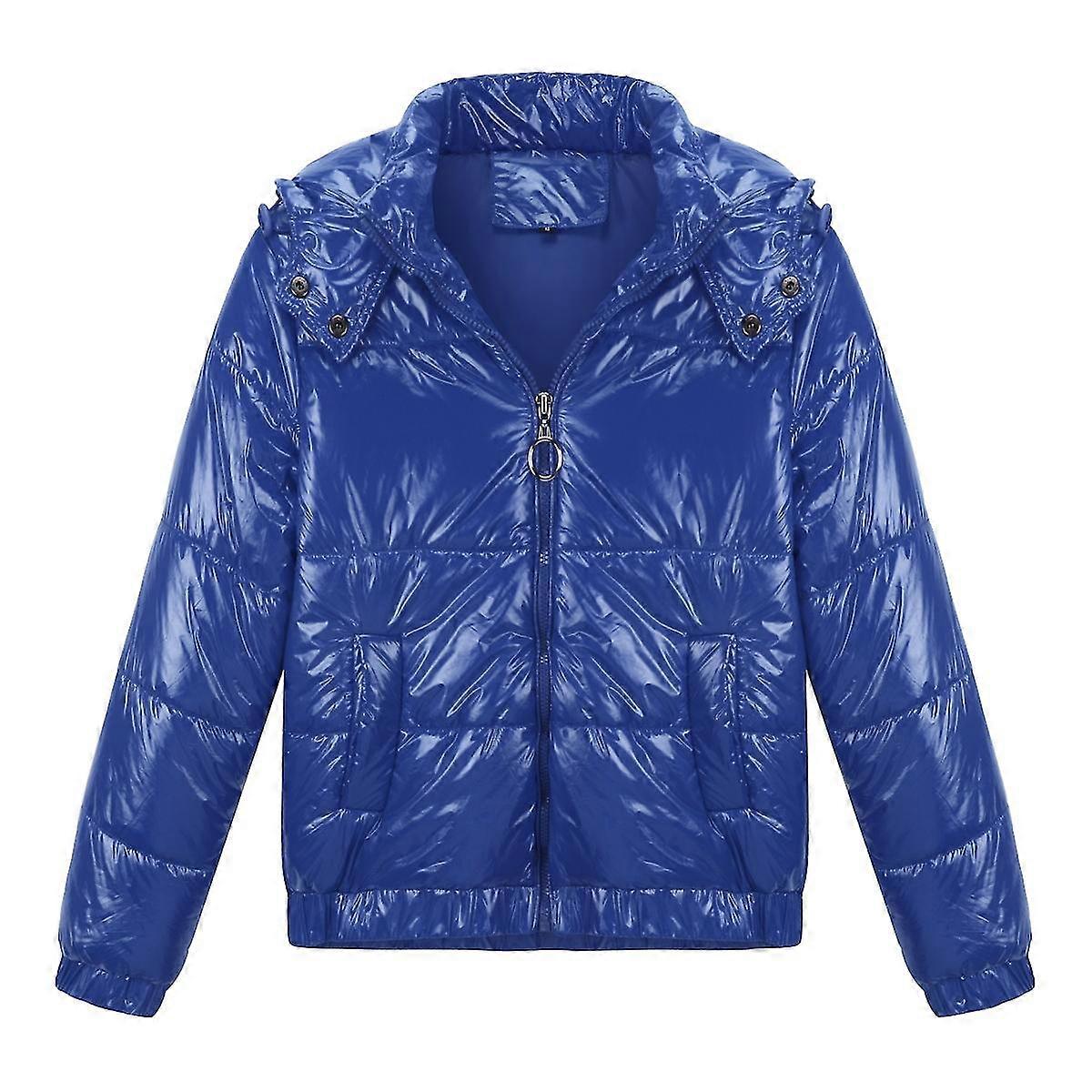 Naiwang Womens Warm Coat Solid Color Shiny Short Padded Jacket