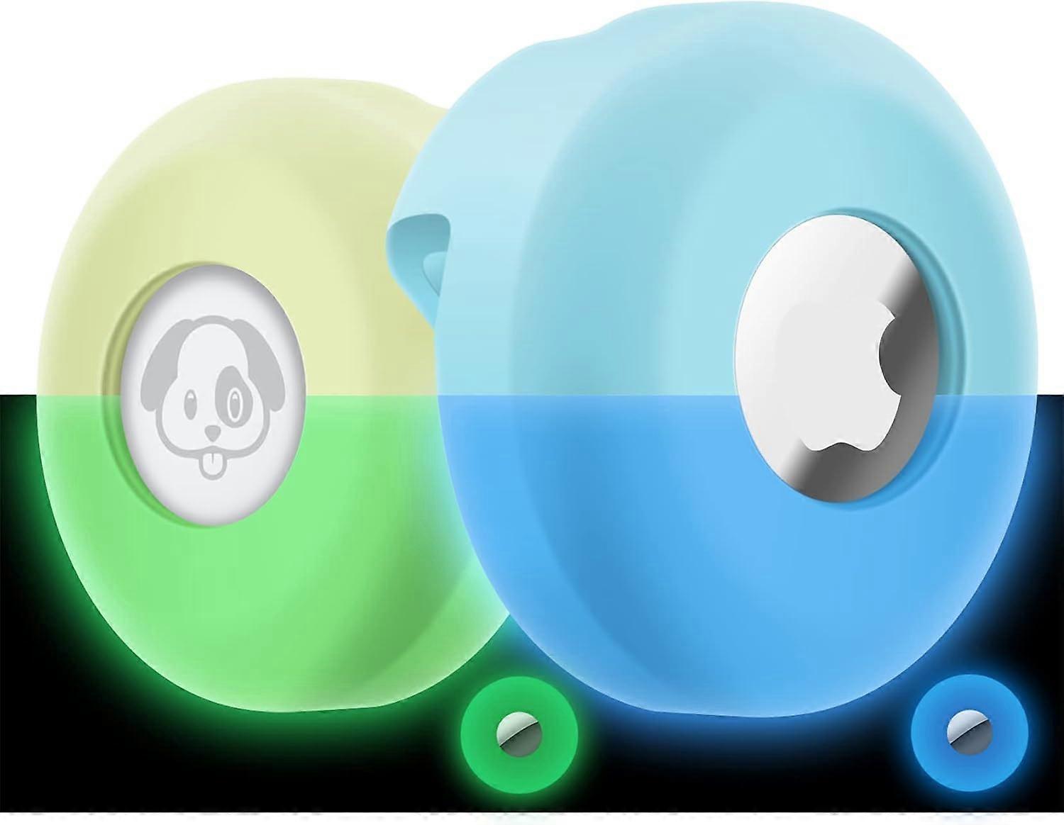 حامل طوق Airtag [2 عبوة] غطاء طوق قط من السيليكون المقاوم للماء ، حافظة تحديد المواقع المضادة للضياع ل Apple Airtags متوافقة مع PE