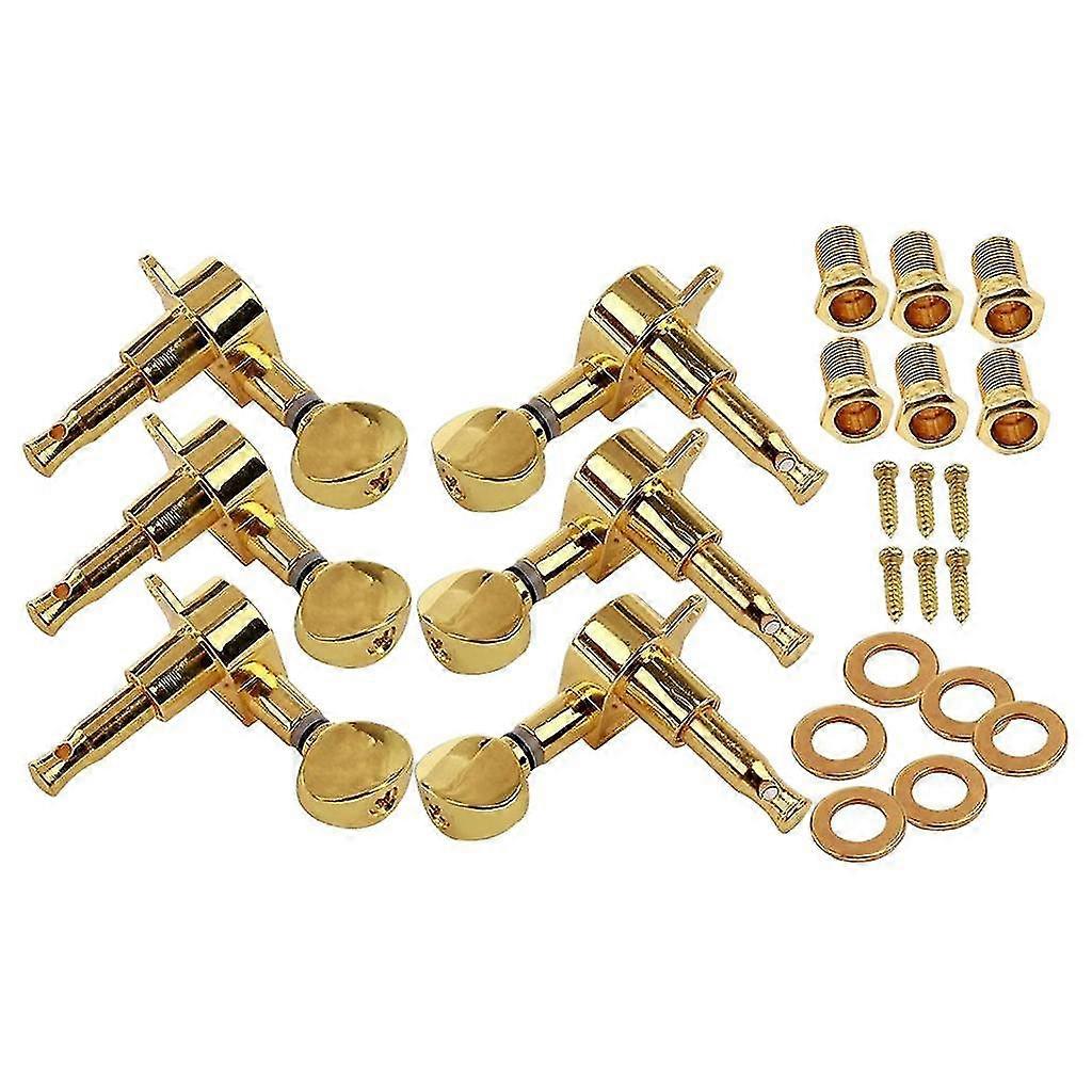 High qualityA1 6 Pieces Acoustic Guitar Machine Heads Knobs Guitar Strings Tuning Peg Tuner (3