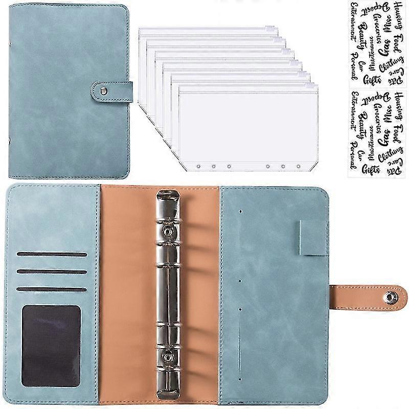 2022 A6 Pu Leather Budget Binder Notebook Cash Envelopes System Set,with Binder Pockets For Money Budget Saving Bill Organizer
