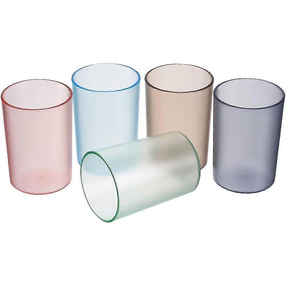 5pcs Bathroom Plastic Cups Toothbrush Storage Cups Household Tooth Brushing Cups