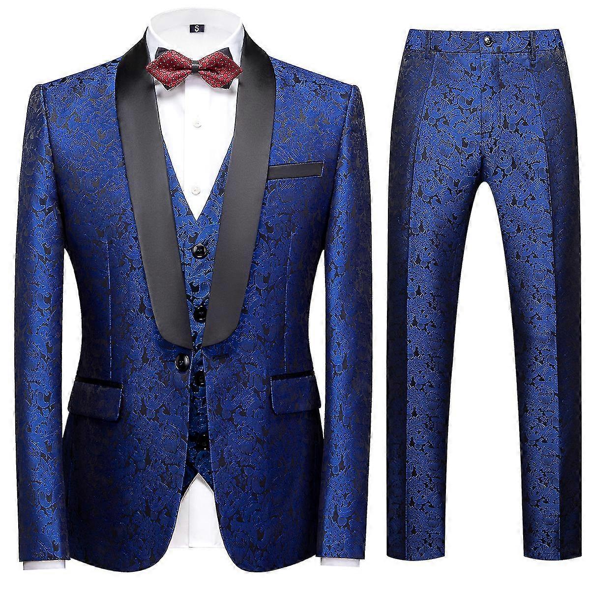 Embroidered Banquet 3Pcs Suits For Men