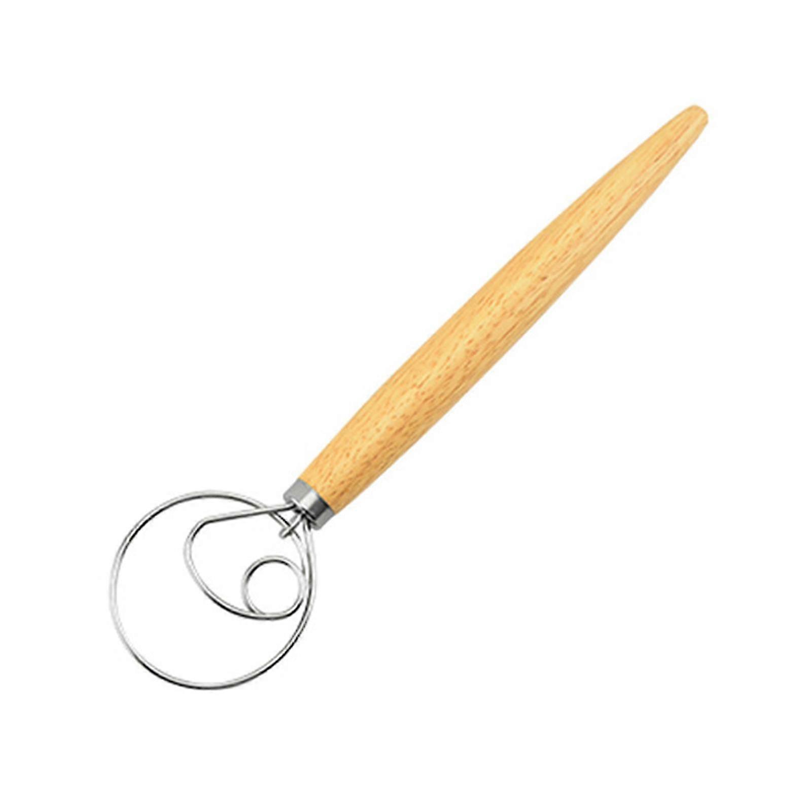 Fouet à pâte danois Tyuhe avec manche en chêne Mélangeur à farine en acier inoxydable Oeufs Tiges de mélange de crème Agitateur de gâteau de farine Outils de cuisson de cuisine