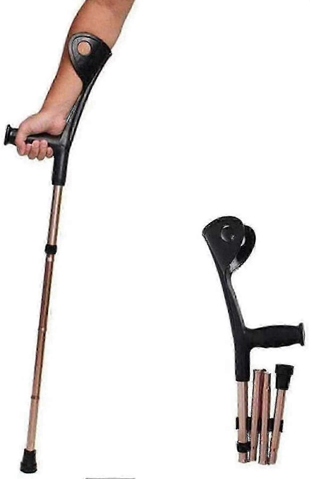 Folding Elbow Arm Adult Crutch, Height Adjustable Medical Arms Cuff Momentum, Portable Lightweight Aluminum Alloy-XinHan